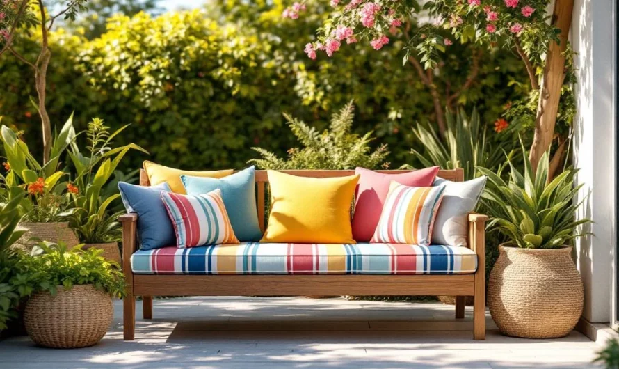 Transformez votre jardin avec les coussins rayés tendance cet été